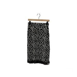 Zara Pencil Black and White Polka Dot Midi Size M Skirt